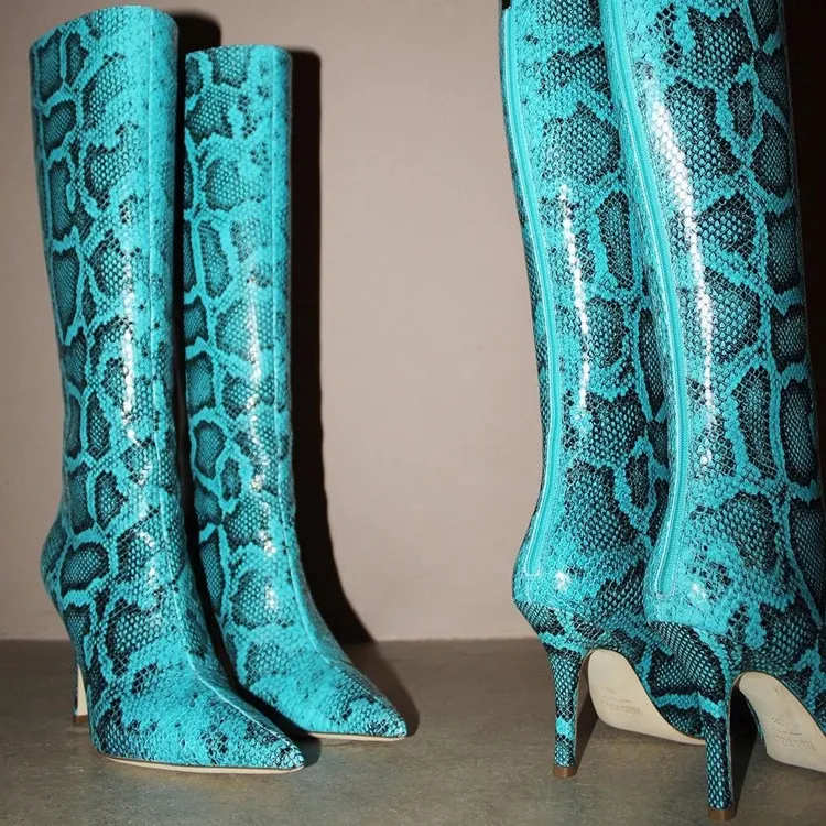 western boots fashion shoe women boots shoes ladies sexy snake skin women's stiletto high heels boots