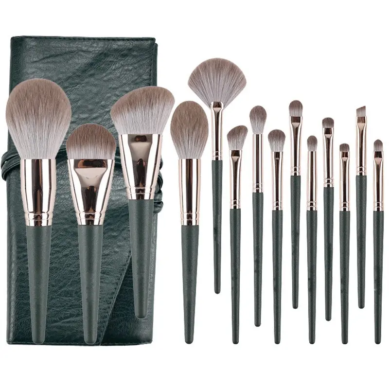 Makeup Brushes 14 Pcs Makeup Brush Set with Blender Sponge and Brush Cleaner Premium Synthetic Foundation Face Powder Blush