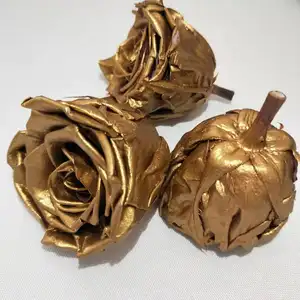 Roses éternelles romantiques, 5-6cm, couleur métallique or, pour femmes, 6 pièces, pour un cadeau d'anniversaire, de noël, de saint-valentin