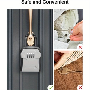 Boîte à clés murale portable pour agents immobiliers, avec poignée, pour le rangement de clés de rechange d'appartements - Product Image 2