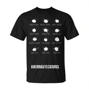 Camiseta con gráfico de excrementos de pájaros para observadores de aves, color negro, unisex para adultos - Product Image 2