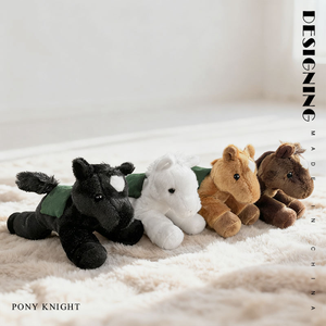 Mini caballo de simulación blanco muñeco de peluche decoración colgante Linda mascota juguete suave caballo enano negro Animal relleno juguete de peluche - Product Image 1