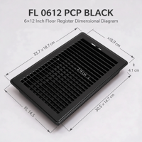 Nouveau produit en gros : Grille de ventilation rectangulaire noire peinte par pulvérisation 6 x 12 pour sortie d'air conditionné