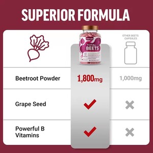 Capsules de racine de betterave certifiées GMP, 1800 mg, aident à maintenir une tension artérielle saine, 90 capsules - Product Image 3