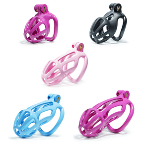 Cage de chasteté légère en résine, anneau rond, pour homme, dispositif de verrouillage du pénis, jouet sexuel pour hommes - Product Image 1