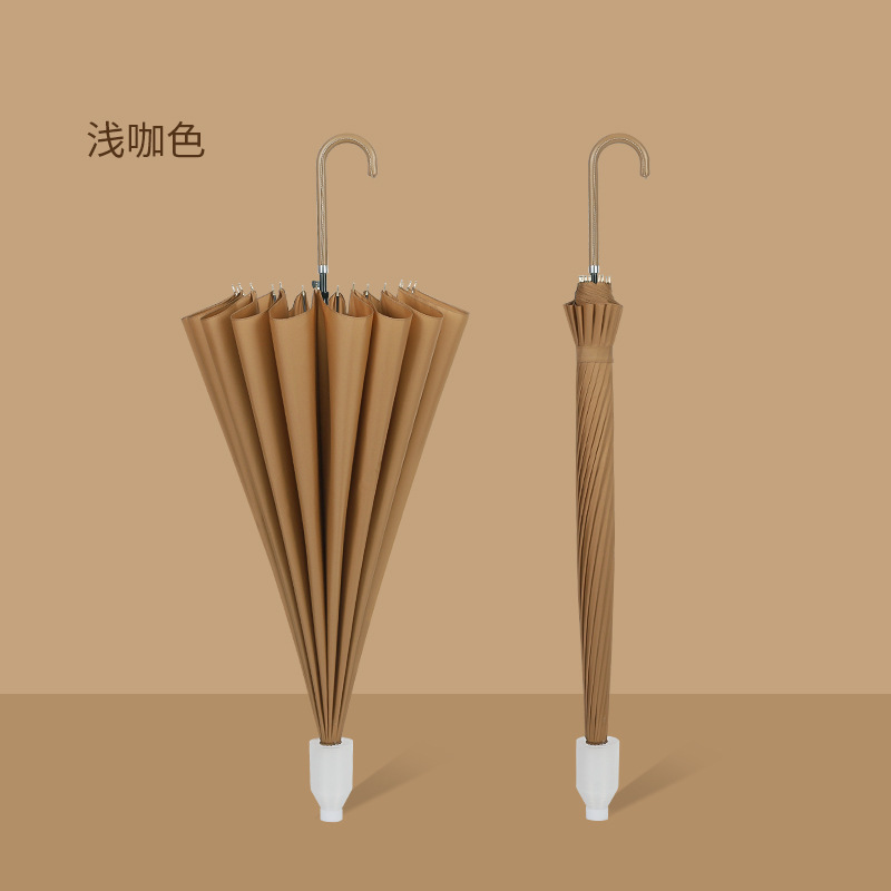 16-rib (light brown) windproof umbrella rib waterproof cover