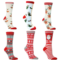 Chaussettes de Noël mignonnes en coton pour femmes, personnalisables, idéales pour les cadeaux de festival, vente en gros à prix réduit