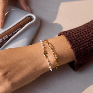 Pulsera de Perlas de la Serie Bird, Tono Dorado, Perlas de Imitación, Joyería para Mujer, Pulsera con Dijes, Regalo - Product Image 2