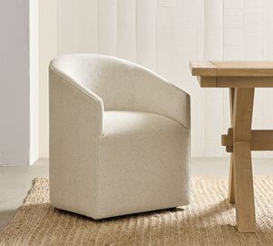 Chaise pivotante moderne rembourrée à roulettes, structure stable, coussin moelleux, mobilité flexible, chaise de salle à manger pour la maison et la cuisine - Product Image 3