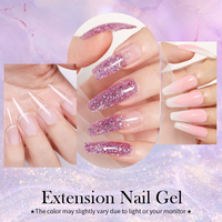 BORN PRETTY PRO Gel de construction rapide sans HEMA, ingrédients sûrs, rose laiteux, pour extension d'ongles, gel acrylique poly pour ongles