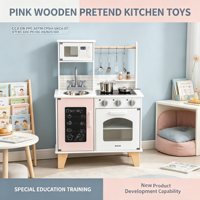 Juego de Cocina de Madera para Niños con Estufa, Microondas y Cafetera, Juguete Educativo de Juego de Roles para Niños