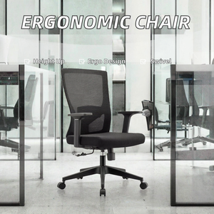 Silla de Oficina Ejecutiva Giratoria Ergonómica Moderna y Económica, Ajustable en Altura, con Tapicería de Tela - Product Image 2