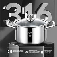 Marmite en acier inoxydable 316, ustensile de cuisine domestique, marmite à soupe à double fond pour cuisinière à gaz et à induction