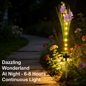 Fiori Solari Artificiali da Esterno Impermeabili, Luci Solari Decorative a Forma di Paletto per Giardino, Colore Lilla - Product Image 6