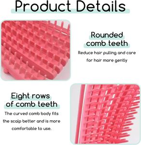 Cepillo para el cabello de plástico con logotipo personalizado, de ocho filas, tipo pulpo, para desenredar y masajear el cabello húmedo y seco - Product Image 3