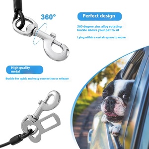 Patrón sólido Anti-mordedura Perro Gato Cadena de viaje Cinturón de seguridad del coche Cuerda de tracción de plástico Alambre Aleación Cuero Seguro Coche Correas para mascotas - Product Image 4