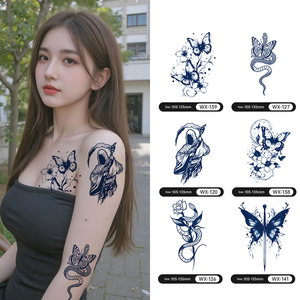 Tùy chỉnh & bán buôn da không thấm nước an toàn kéo dài 2 tuần ngày thực tế bán vĩnh viễn mực nước trái cây cơ thể sticker hình xăm tạm thời - Product Image 2