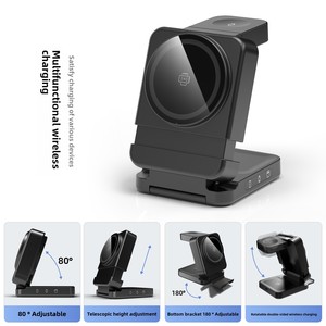 Venta al por Mayor de Dispositivos Electrónicos, Cargador Inalámbrico 3 en 1 de 15w, Estación de Carga Magnética Plegable, Cargador Portátil - Product Image 4