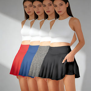 ลดราคาสุดฮอตที่ Temu ชุดกระโปรงกีฬาผู้หญิง 4 ชิ้น กระโปรงมินิพลีทเนื้อผ้าเบา พร้อมกางเกงซับในในตัว เหมาะสำหรับออกกำลังกาย โยคะ และใส่ในชีวิตประจำวัน - Product Image 2