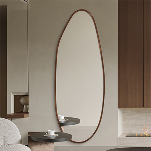 Gương có chiều dài đầy đủ hình dạng không đều-Khung gỗ, treo tường, độ nét cao, thiết kế hiện đại, lý tưởng cho trang trí nhà - Product Image 1