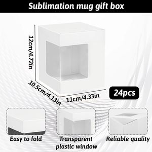 Wholesale White Gift Paper Packing Box Customized Design Coffee Cup <strong>Mug</strong> Packaging <strong>Boxes</strong> With Clear Window - Product Image 2