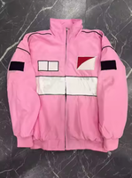 Veste en satin pour homme, style F1, broderie artisanale, design classique noir et rouge, personnalisable, imperméable, pour l'hiver, très vendue