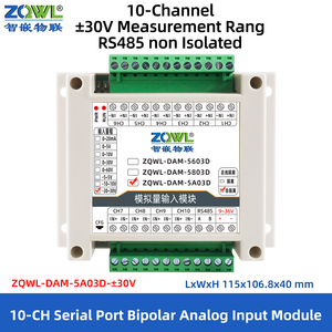 16 ビット アナログ入力モジュール 絶縁型 RS485、<span class=keywords><strong>Modbus</strong></span> RTU 搭載 ±<span class=keywords><strong>5</strong></span>/10/30V 入力 PLC SCADA & IoT データ収集用マルチチャンネル - Product Image 2
