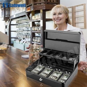 Pequeño bloqueo seguro de dinero Caja de Ahorro de caja con dinero negro bandeja clave - Product Image 6