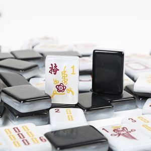 Black Luxury American <b>Mahjong</b> Tiles 144PCS Acrylic Eco-Friendly Hand Play <b>Mahjong</b> <b>Set</b> for Leisure Entertainment Wholesale - Product Image 1