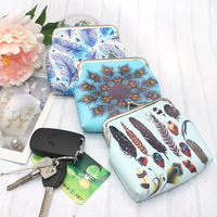 Logo Kustom PU Kantong Koin Dompet Wanita Kunci Tas Kosmetik Gesper Tas Bohemian Gesper Snap Penutupan Tas Lipstik