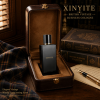 Botol Parfum Kaca Kotak Hitam Matte 30ml 50ml 100ml Botol Semprot Isi Ulang Mewah Kosong Dengan Tutup Berlapis Emas untuk Pria