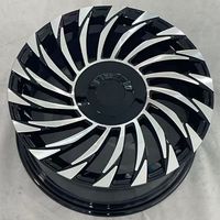 Nuevas Llantas de Aleación Fundida con Diseño de Turbina Mecanizado en Negro Brillante de 18-20 Pulgadas 5X112/5X114.3 para Vehículos de Lujo, Modificación y Tuning, 3 Años de Garantía