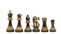 Juego de Piezas de Ajedrez de Madera de Lujo Hechas a Mano, Duraderas, con Diseños Tallados para Jugar al Aire Libre