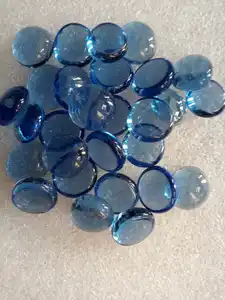 Glass Fire Beads Aqua Blue Color Flat Glass Beads For Fire Pit Bowl And Decoration Hot Selling Glass Fillers Beads