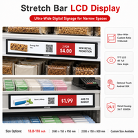 Layar LCD Bar Ultra Lebar 1920x360 untuk Promosi Toko, Digital Signage 13,3 Inci, Model Rak Ritel Baru