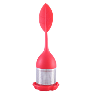 Hot Selling Loose Leaf <b>Infuser</b> With Drip Tray Filter Silicone <b>Tea</b> Strainer - Product Image 4