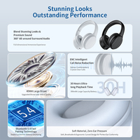 Casque sans fil à réduction de bruit ENC, casque supra-auriculaire