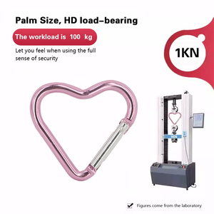 Bán buôn tùy chỉnh Anodized nhôm tình yêu trái tim mùa xuân móc loại Snap leo núi <span class=keywords><strong>Carabiner</strong></span> Keychain - Product Image 3