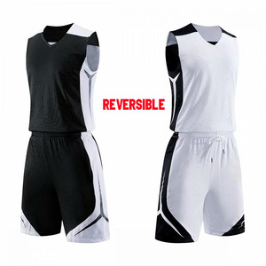 Ensemble de maillots de basket-ball d'été personnalisés pour enfants, grande taille, réversibles, respirants, à séchage rapide, pour l'entraînement et la compétition, 100% coton - Product Image 1