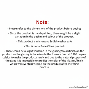 Juego de 2 placas laterales/cuartos de cerámica pintadas a mano Indigo Chevron aptas para microondas - Product Image 1