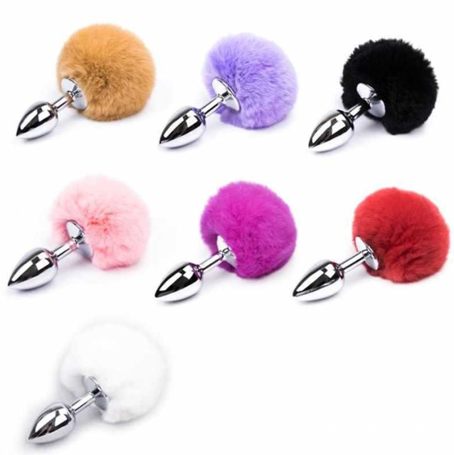 huge anal but plug Fetish Fox Tail With Glass Anal Butt Plug main image 1
