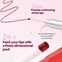 O'CHEAL Lápiz Labial 2 en 1 de Doble Punta, Delineador de Labios, 6 Colores, Mate, Terciopelo, Larga Duración, Resistente al Agua, Vegano, Voluminizador, Maquillaje Labial 3D