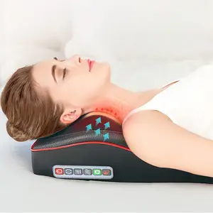 8D Surrounding Kneading Back Neck Massage Lumbar Heat Cushion 3 Gears Adjustment EU Plug Electric Massager Pillow