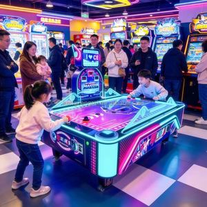 Machine de jeu de hockey personnalisable pour l'interaction parent-enfant, appareil de divertissement à monnayeur et pliable - Product Image 6