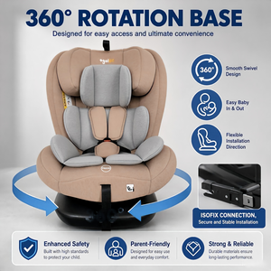 Asiento de Auto para Niños con Rotación de 360 Grados, Certificado ECE R129/04 I-Size, <span class=keywords><strong>ISOFIX</strong></span> Top Tether, 40-150 cm, Seguridad Infantil OG801A - Product Image 3