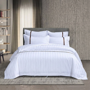 カスタムオーダー 五つ星 ホテル仕様 ホワイト ストライプ 掛け布団カバーセット 綿100% モダン スタイル ご家庭用・病院用 - Product Image 3