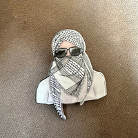 Épinglette en métal personnalisée en alliage de fer et de zinc, badge arabe musulman, keffiyeh, carte de Palestine, émail