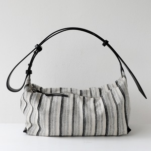 Sac Hobo Minimaliste 2026 avec Sangle Nouée en Cuir Pleine Fleur et Lin Pur pour Femme – Sac à Main Bandoulière et Épaule - Product Image 1