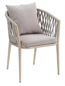 Sillas de Comedor de Cuerda de Aluminio Apilables para Exterior al por Mayor para Patio, Fiesta, Bistró Francés, Cafetería, Hotel, Jardín y Restaurante - Product Image 5