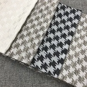 Geometrischer glatter Hahnentritt-Polyester-Jacquard-Stoff im Großhandel für Vorhangs ofa und Möbels toff